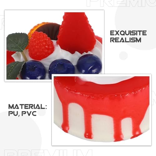 PRETYZOOM Artificial Birthday Cake for Display Realistic Simulated Cupcake Prop Lightweight Decorative Fake Cake Model for Photography Home Party Bakery Decor