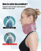 Neck Brace for Sleeping - Cervical Collar Relief Neck Pain and Neck Support Soft Foam Wraps Keep Vertebrae Stable for Relief of Cervical Spine Pressure for Women & Men Rose Pink Small Size