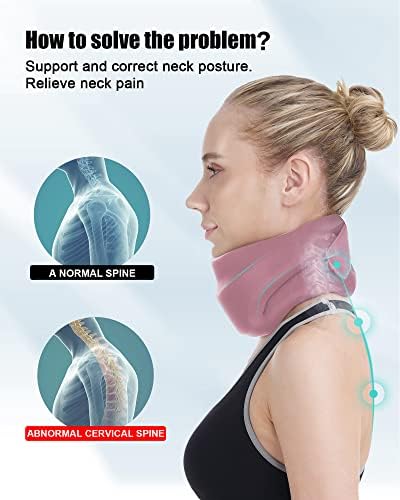 Neck Brace for Sleeping - Cervical Collar Relief Neck Pain and Neck Support Soft Foam Wraps Keep Vertebrae Stable for Relief of Cervical Spine Pressure for Women & Men Rose Pink Small Size