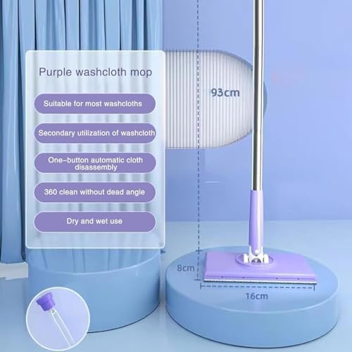 Automatic Cloth Changing Mini Mop with 360° Rotating Head & Adjustable Handle for Kitchen, Bathroom, Home Cleaning