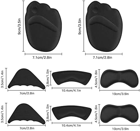 10 Pairs Shoe Fillers Heel Cushion Pads Toe Filler Inserts Forefoot Pads-Heel Grips Liner Inserts for Women Shoes That are Too Big-Shoe Size Reducer for Loose Shoes Blisters Pain Relieve
