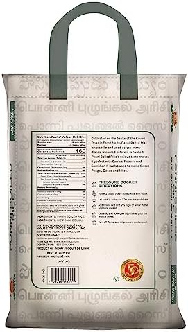 Laxmi All-Natural Ponni Boiled (Like Gold) Rice, 10lb Bag