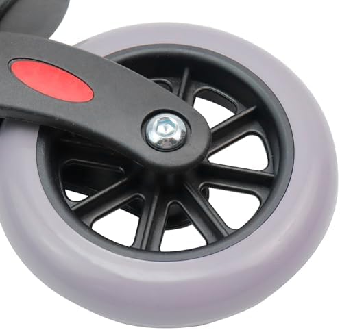 Wealrti 2 Pcs 4 Inch Grey Front Wheels Replacement with Front Fork Drive Solid Wheelchair Front Castor Wheelchair Rollers