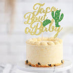 Gold Glitter Taco Bout A Baby Cake Topper,Mexican Fiesta Theme Baby Shower Party Decoration Supplies, Cactus Cake Topper for Mexican Fiesta Baby Shower Supplies, Taco Birthday Party Decor