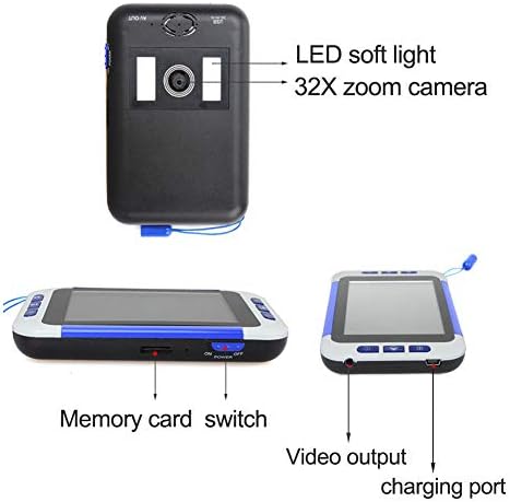 Magnifier Handheld Electronic Digital 3.5 inch Color LCD Screen Pocket Portable Reading Aid Output to TV with 2X-32X Zoom,Freeze,Camera Lens for Reading,Writing,Maps
