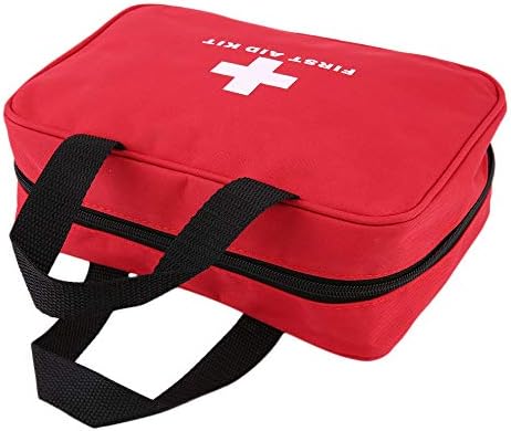 Red First Aid Kit Bag Empty Travel First Aid Bag Responder Storage Compact Survival Medicine Emergency Rescue Pouch Bags for Home Office Car Camping Kitchen Sport Outdoors (Empty, No Contents)