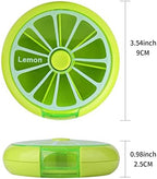 Portable Mini 7 Day Weekly Circular Shape Rotary Cute Fruit Style 3-Compartment Pill Organizer Box (Mixed Color)
