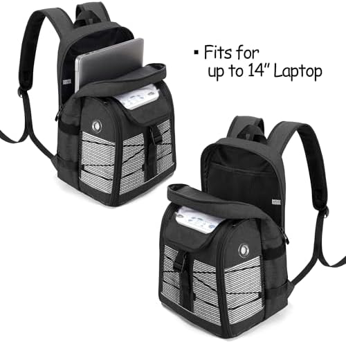 CURMIO Portable Oxygen Concentrator Backpack, POC Carrying Bag Compatible for Inogen, OxyGo and Caire Units, Bag Only