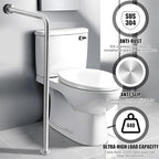 Zonon 1 Pack Wall to Floor Safety Grab Bar Stainless Steel Shower Grab Bars for Bathroom Wet Areas Disabled Elderly Pregnant Women (L Style)