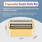 2 Pack Shaver Replacement Foil and Cutters compatible with BaBylissPRO Double FXFS2 Metal shaver foil replacement (Golden-2PCS)