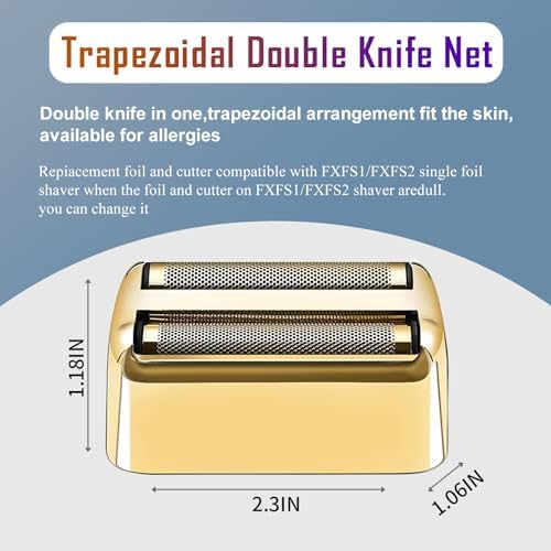 4 Pack Shaver Replacement Foil and Cutters compatible with BaBylissPRO Double FXFS2 Metal shaver foil replacement (Golden-4PCS)