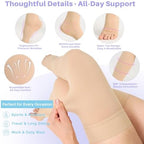 20-30 mmHg Thigh High Compression Stockings for Women, Open Toe with Stay-Up Dot-Top - Relief for Varicose Veins, DVT, Swelling, Pregnancy & Travel, Beige, 2X-Large