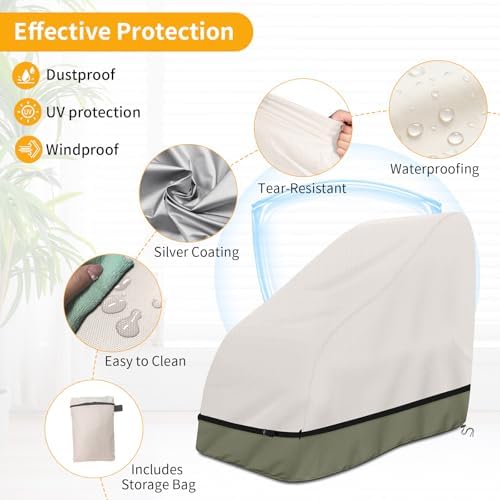 COSHNIBI Massage Chair Cover,Heavy Duty Waterproof and Dustproof Zero Gravity Massage Chair Cover for Most Brands of Full Body Shiatsu,63 x 39.5 x 55.5 Inches,Beige