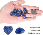 Nupuyai Pack of 10 Healing Love Heart Palm Crystal Stone Polished Pocket Worry Stone for Chakra Balancing Meditation and Decor, Lapis Lazuli