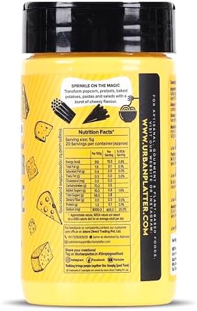 Urban Platter Cheddar Cheese Powder 100g (Perfect for Pop Corn Pasta Fries Seasoning, Dairy-Free, Vegan)