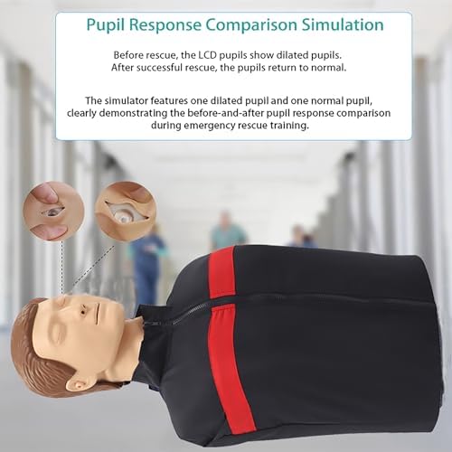 Adult CPR Training Manikin, Professional Realistic CPR Simulator for First Aid & BLS Practice, Includes Carrying Bag, Lifelike Chest Compression & Airway Response