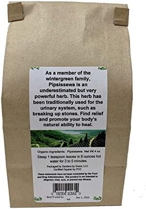 Pipsissewa Tea for Good Health, Cleanse, Kidney, Bladder, and Water Retention, Wild Harvested, Loose Leaf, 4 Ounces
