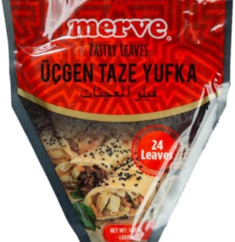Merve Triangle Pastry Leaves phyllo dough pastry 24 pieces 400 Gram (14.1oz) x 3 Packs