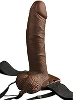 Pipedream Products Fetish Fantasy Series 8" Hollow Rechargeable Strap-on with Remote, Brown, 1 Count