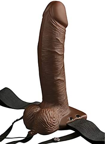 Pipedream Products Fetish Fantasy Series 8" Hollow Rechargeable Strap-on with Remote, Brown, 1 Count