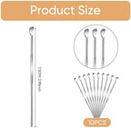 10 Pcs Metal Ear Cleaner Stainless Steel Ear Pick Portable Metal Earwax Curette Ear Cleaner Tool for Adult