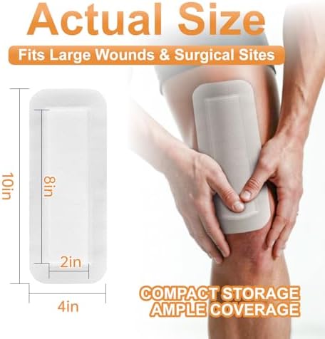 Carbou Island Dressing Bordered Gauze 4"x10" - 25 Sterile Individually Wrapped Pads | Non-Stick Center with Water-Resistant Adhesive Border | Medical Grade Non-Woven Backing for Wound Care & First Aid