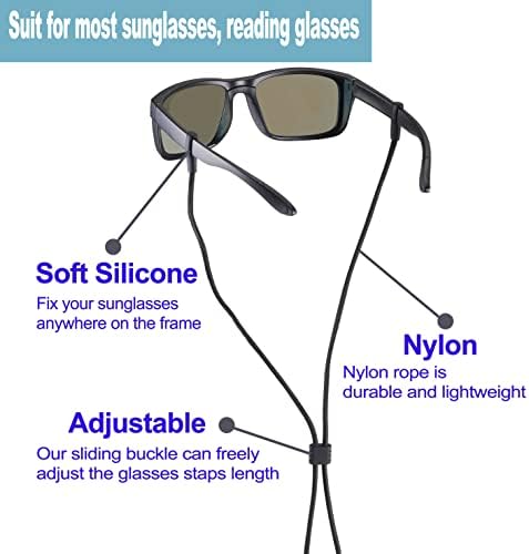 Sunglass Strap, Eyeglasses String Holder Straps Cord, 3pcs Premium Eyeglass Chains, Leash Eyewear Retainer and Glasses Strap for Men Women kids - Sunglasses Lanyard Rope Neck Retainer(3pcs Black)