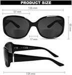 Bifocal Reading Sunglasses Womens, Oversized Square Sun Readers Outdoor Reading Glasses UV400 Protection/Anti Glare