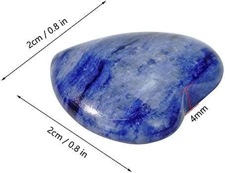 Marrywindix 15 Packs 0.8 Inch Healing Crystal Natural Sodalite Heart Love Carved Palm Worry Stone Chakra Reiki Balancing