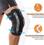 Comforband Adjustable Hinged Knee Brace – Dual Side Hinges for ACL, PCL, MCL Injury Support, Meniscus Tear, Arthritis Pain Relief, Post-Surgery Recovery (Black, L/XL)