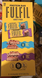 ful-fil Protein Bars 18 Count – Variety Pack, 15g Protein, Low Sugar, Vitamin-Enriched, Chocolate-Coated Snack Bars