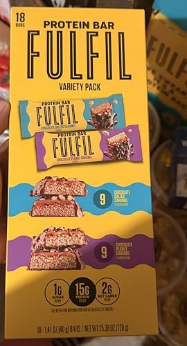 ful-fil Protein Bars 18 Count – Variety Pack, 15g Protein, Low Sugar, Vitamin-Enriched, Chocolate-Coated Snack Bars
