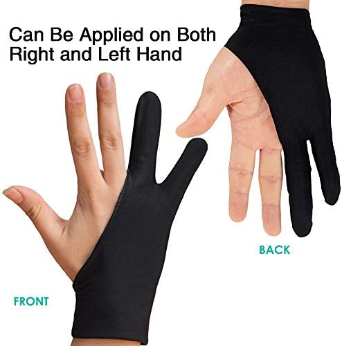 5 Pieces Artist Glove for Drawing Tablet, Two-Finger Tablet Drawing Gloves, Digital Artist Gloves for Graphics Pen Drawing Tablet Monitor Painting, Suitable for Right and Left Hand