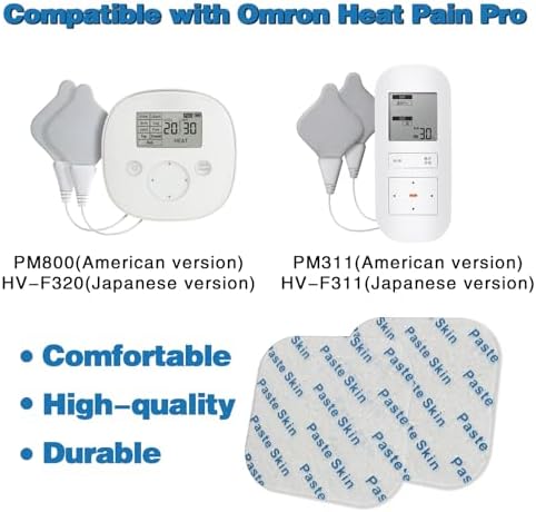 24 Pcs Compatible with Omron Heat Pain Pro PM311/PM800 Gel Pads,12Pairs Durable Compatible with OMRON Tens Unit Gel Pads,DONSINU electrodes Gel Pads