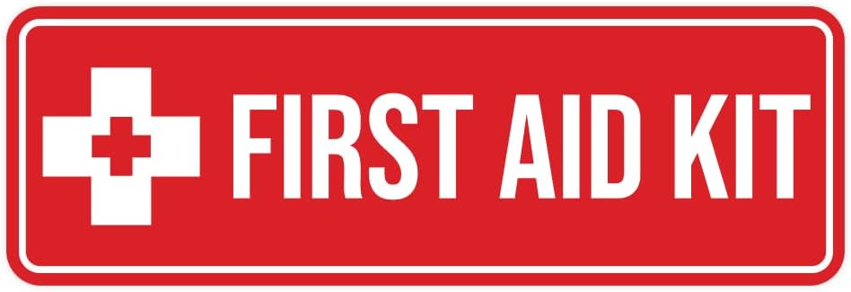 Standard First Aid Kit Sign (Red) - Small