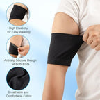 2Pcs Diabetic Sensor Armband, Diabetes Arm Band for Insulin Pod Monitoring Systems - Omnipod Dexcom Freestyle Libre, Protects Insulin Pod During Sports, Replace Adhesive Patches Tape (Black, M)