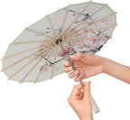 Chinese Japanese Oiled Paper Umbrella,Handmade Oiled Papers Umbrellas Parasol Plum Blossoms Umbrella for Wedding Decor Art Party Photography Props Classical Dance Costume Cosplay Decoration