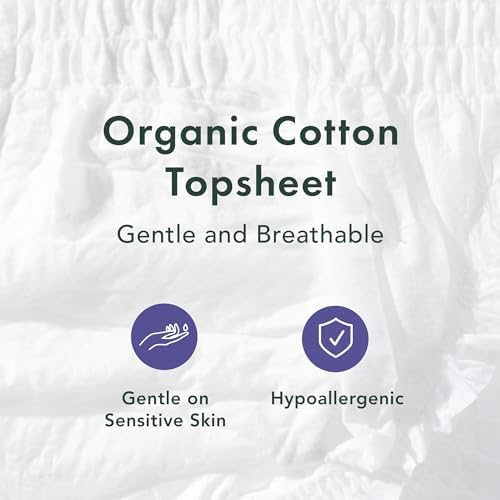 Rael Disposable Underwear for Women, Organic Cotton Cover - Postpartum Essentials, Leak Locker, Unscented, Maximum Coverage (Size S-M, 20 Count)