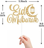 Eid Mubarak Cake Topper, Happy Eid, Muslim Ramadan Kareem, Hajj Mubarak Festival Party Decorations Supplies