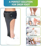 Komzer AFO Drop Foot Brace, Medical Ankle Foot Orthosis, Lightweight Foot Support Stabilizer, Drop Foot Postural Correction Brace for Men and Women (L-Left)