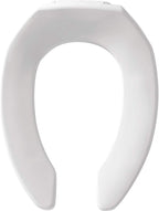 BEMIS 1955CTFR Commercial Heavy Duty Fire Retardant Open Front Toilet Seat without Cover, Industrial Seat for Long Lasting Use, Made in USA, Elongated, White