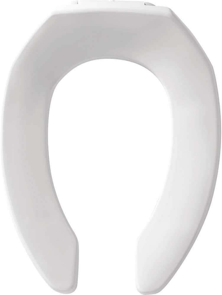 BEMIS 1955CTFR Commercial Heavy Duty Fire Retardant Open Front Toilet Seat without Cover, Industrial Seat for Long Lasting Use, Made in USA, Elongated, White