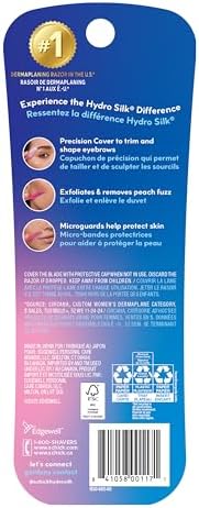 Schick Hydro Silk Touch-Up Dermaplaning Tool with Precision Cover, 3ct | Dermaplane Razor, Face Razors for Women, Peach Fuzz Remover