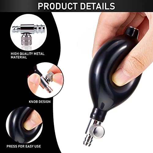 6 Pieces Pressure Bulb Replacement Inflation Bulb Pump Adjustable Hand Squeeze Pump Manual Sphygmomanometer with Air Release Valve, Black