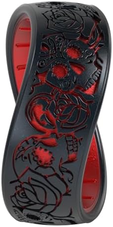 Enso Rings Etched Sugar Skulls 3.0 Silicone Rings - Comfortable and Flexible Design