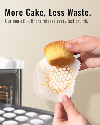 Bake Choice 200pcs Standard White Cupcake Liners for Baking, Upgraded Natural Muffin Liners, Balance Non-Stick & Non-Slip, Greaseproof Parchment Paper, Cupcake Wrapper for Party, Wedding, Christmas