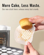 Bake Choice 200pcs Standard White Cupcake Liners for Baking, Upgraded Natural Muffin Liners, Balance Non-Stick & Non-Slip, Greaseproof Parchment Paper, Cupcake Wrapper for Party, Wedding, Christmas