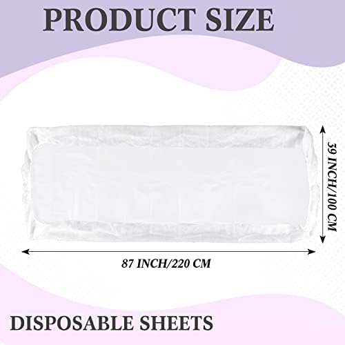 Buryeah 50 Pcs Massage Table Sheets 39 x 87 Inch Disposable Fitted Bed Sheets Thickened Spa Bed Covers Soft Non Woven Massage Table Cover for Spa Salon Body Facial Beauty(White)