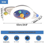 LED Ceiling Lamp Modern Dimmable Creative (with Remote Control Device) 24.8-inch Universe Planet Acrylic Lampshade Suitable for Children's Room Nursery Kindergarten Girls/Boys Room
