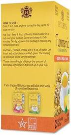 Hyleys Ginger Turmeric Tea Lemon Flavor - 25 Tea Bags - Wellness Herbal Supplement Green Tea